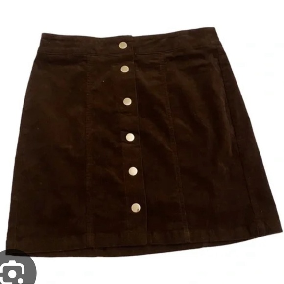LOFT Dresses & Skirts - LOFT NWT Brown Corduroy Mini Skirt with Sexy  Button Front Style, Size 14